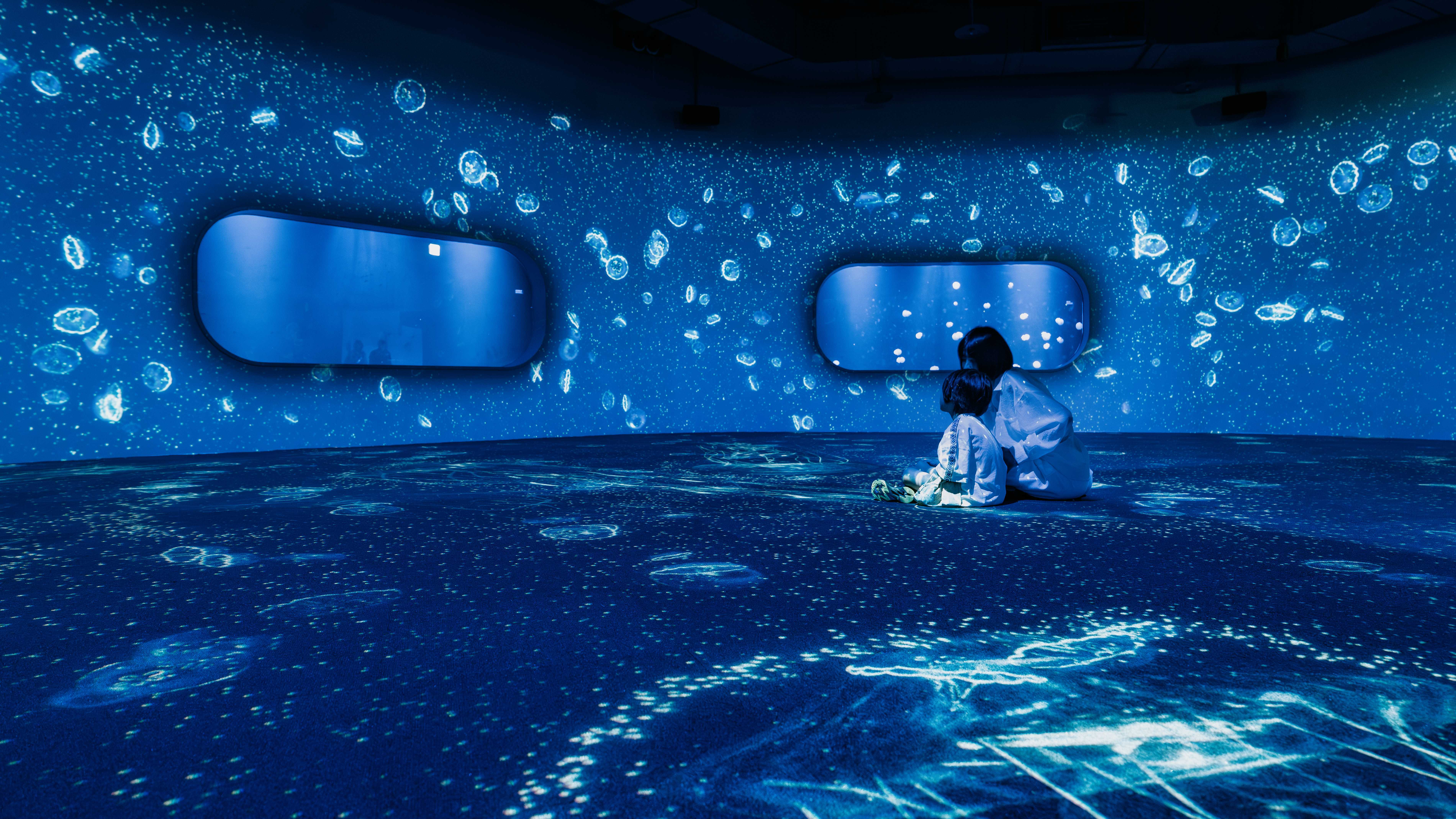 台中海洋館三樓水母區呈現一種奇幻深海氛圍(圖片來源：台中海洋館提供)